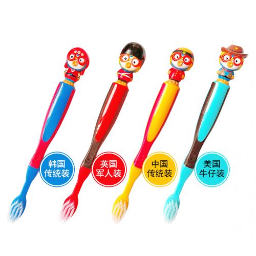 《贸》韩国pororo啵乐乐小企鹅儿童牙刷 双重细毛 国风系列卡通头新款 3岁以上