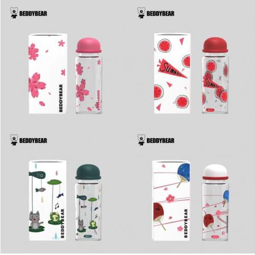 《贸》杯具熊新款渔夫帽玻璃杯 带杯套 4款 430ml