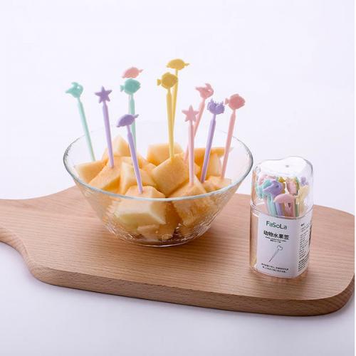 Fasola  可爱动物水果签家用创意点心食品水果叉(20支装)