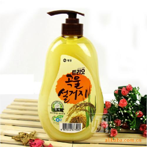 《贸》韩国进口爱敬纯谷物洗洁精 天然米糠洗涤剂 高级厨房洗涤液 750ml