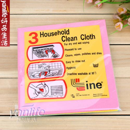 韩国 VIVALDI百洁布 厨房专用清洁巾 洗碗巾 灶台清洁抹布 1包3片