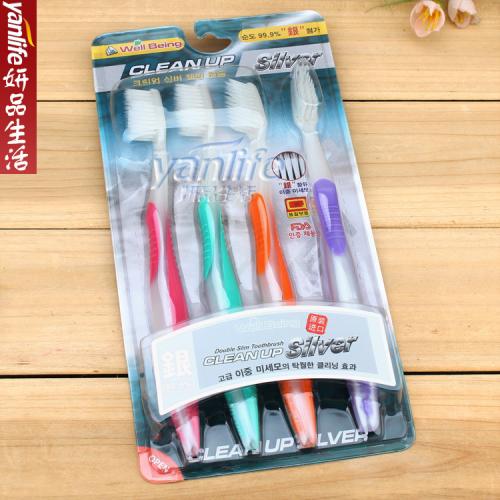 《贸》韩国Well Being cleanup gold 银离子牙刷 4只装