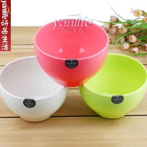 日本 糖果色汤碗  厨房用品塑料碗圆口碗  汤碗 饭碗