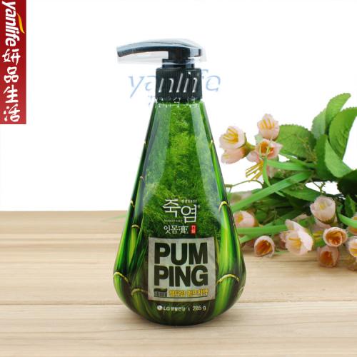 《贸》韩国LG竹盐派缤牙膏 按压式牙膏 285g 牙龈护理 清新薄荷