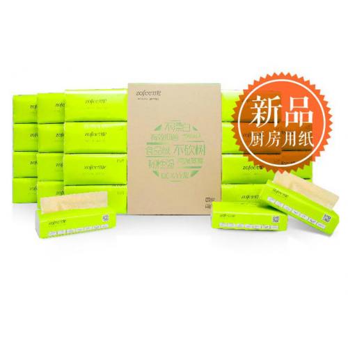 竹妃厨房专用纸竹纤维抽取式纸吸水吸油纸巾 70抽/包*20包