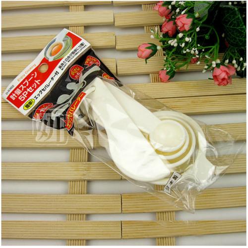 日本原装进口 蛋清分离器/量勺/抹平勺 鸡蛋分离器 5件套 6202