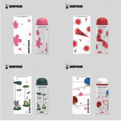 《贸》杯具熊新款渔夫帽玻璃杯 带杯套 4款 430ml