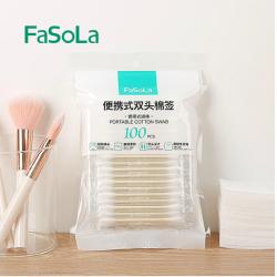 Fasola  一次性便携棉签双头化妆卸妆卫生棉棒尖头婴儿单支独立包装100支 2025到期