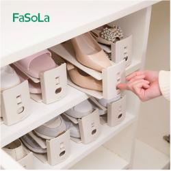 Fasola  双层可调节鞋架子 简易家用门口置物架宿舍省空间防尘收纳