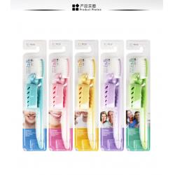 《贸》韩国进口王打688大头中软毛牙刷 带牙刷架牙刷套 白博士银色牙刷