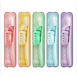 《贸》韩国进口王打688牙刷旅行款软毛Mini大头牙刷便携带盖牙刷