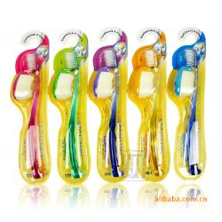 《贸》韩国笑脸水晶牙刷 成人 超细刷毛 附带笑脸吸盘牙刷架 牙刷套0333