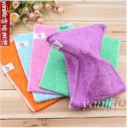 彩色竹纤维不粘油洗碗巾/抹布双层 小号 17.5*15cm