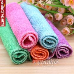 彩色竹纤维不粘油洗碗巾/抹布双层 中号22.5*18厘米