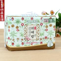 《贸》韩国 LG 贵爱娘 闺艾朗中草药无荧光剂卫生巾 21厘米日用 18片/包