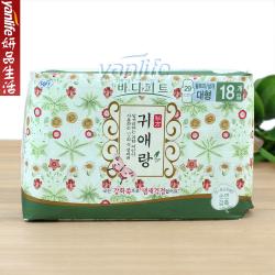 《贸》韩国  LG 贵爱娘 闺艾朗中草药无荧光剂卫生巾 29厘米日用 18片/包