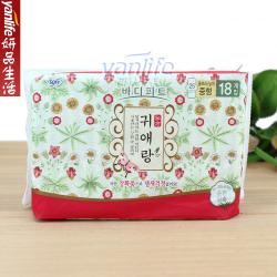 《贸》韩国  LG 贵爱娘 闺艾朗中草药无荧光剂卫生巾 25厘米日用 18片/包