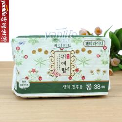 《贸》韩国  LG 贵爱娘 闺艾朗中草药无荧光剂 17.5厘米护垫卫生巾 38片/包