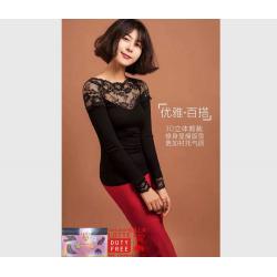 《贸》韩国lets diet 恒温衣 恒温薄暖衣 长袖蕾丝塑形打底衣/内衣/衣服
