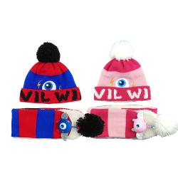 《贸》韩国进口 devilwing小恶魔帽子围巾套装儿童秋冬男孩女孩防风保暖2-7岁 AC013