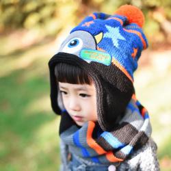 《贸》韩国进口 devilwing小恶魔帽子围巾套装儿童秋冬男孩女孩2-7岁 DW028