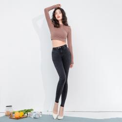 《贸》韩国Let's Diet2020新款雪花裤秋季薄款打底九分裤高腰魔术裤小黑裤女