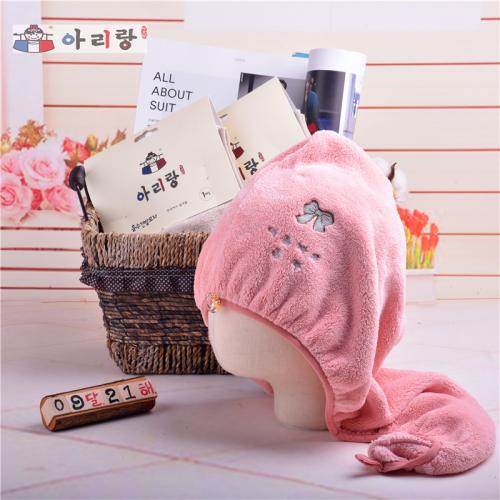 阿里郎 A20001蝴蝶公主长毛绒干发帽/干发巾 多色随机