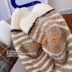 日系tutu地板袜 珊瑚绒袜子保暖 秋冬加绒睡眠月子袜 一组4双