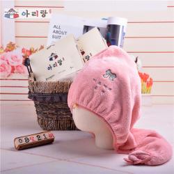 阿里郎 A20001蝴蝶公主长毛绒干发帽/干发巾 多色随机