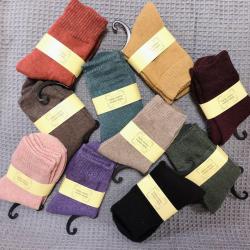 日系tutu纯色羊毛袜 秋冬加厚款保暖中筒男女款 一组10双
