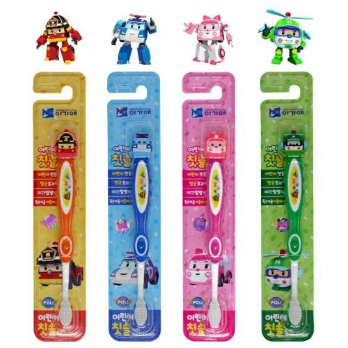 《贸》韩国 我珂爱珀利警车 儿童立体卡通牙刷 软毛牙刷 2岁以上