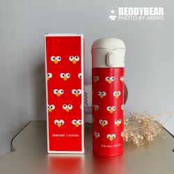 杯具熊 芝麻街联名 脸谱艾摩成人保温杯 男女直饮保温水杯 480ml