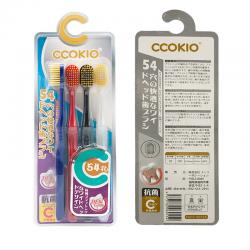 日本 CCOKIO酷优客 54孔宽头成人超细软毛牙刷 4支装
