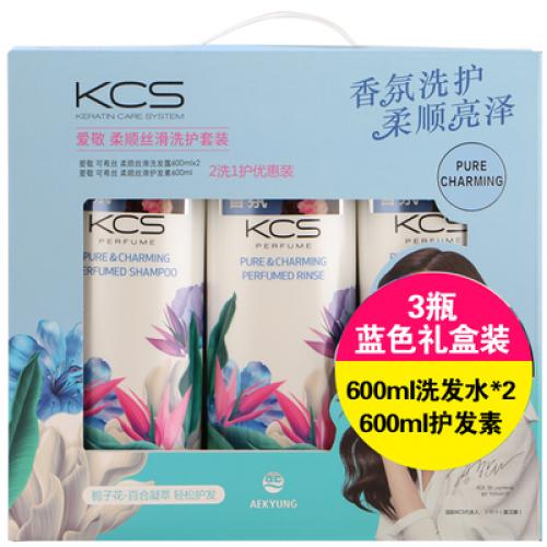 《贸》韩国爱敬KCS可希丝花香洗发水护发素 两洗一护套装 600ml*3
