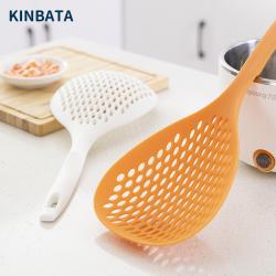 KINBATA 耐高温漏勺 家用厨房尼龙非硅胶过滤勺 饺子捞勺笊篱加宽