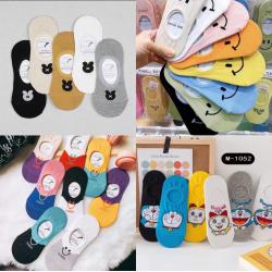 夏季女款棉质单色卡通船袜 多种花色 吸汗不掉跟女学生袜子