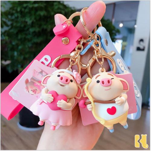 正版猪小屁钥匙扣可爱小猪钥匙挂件创意实用情侣小礼品 图案随机发