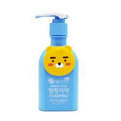 《贸》韩国LG竹盐萌趣儿童按压式派缤牙膏套盒 草莓葡萄水果味