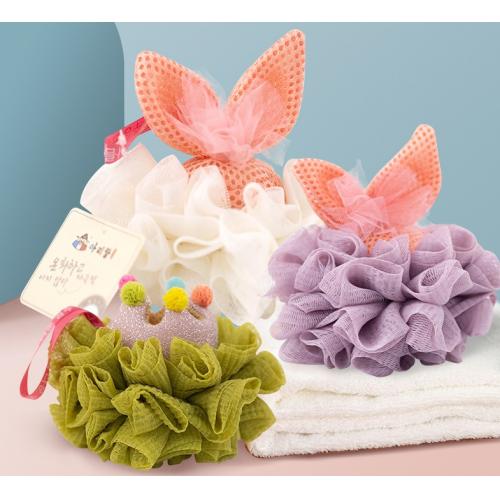 阿里郎 萝莉皇冠/兔子浴花球 沐浴球/洗澡泡沫起泡浴擦 K21079/80