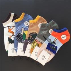 正版鹿人袜子 春夏款男士潮款低腰透气船袜短袜 L7038（1双）