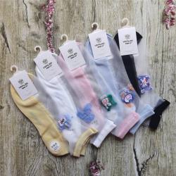 正版鹿人袜子 春夏款女士水晶船袜中腰 透气短袜 L6058（1双）