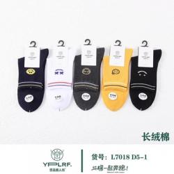 正版鹿人袜子 春夏款男士中高腰休闲透气棉袜子 L7018（1双）