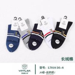 正版鹿人袜子 春夏款男士中高腰休闲透气棉袜子 L7018（1双）