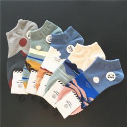 正版鹿人袜子 春夏款男士潮款低腰透气船袜短袜 L7038（1双）