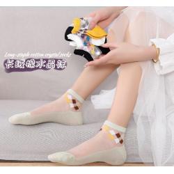 正版鹿人袜子 春夏款女士水晶船袜中腰 透气短袜 L6058（1双）