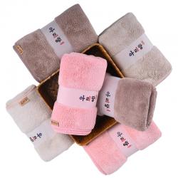 韩国阿里郎 纯色长毛绒毛巾珊瑚绒吸水干发擦脸毛巾 35*75cm