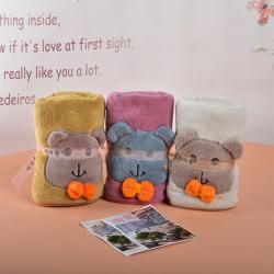 阿里郎 卡通布艺毛巾珊瑚绒可爱柔软吸水毛巾擦脸毛巾35*75cm