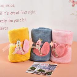 阿里郎 卡通布艺毛巾珊瑚绒可爱柔软吸水毛巾擦脸毛巾35*75cm