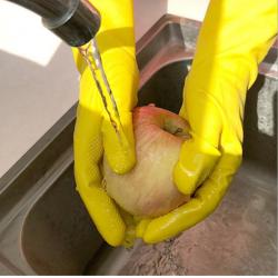 韩国进口家务清洁橡胶手套 防水短款胶皮手套 洗碗洗衣服 10双装