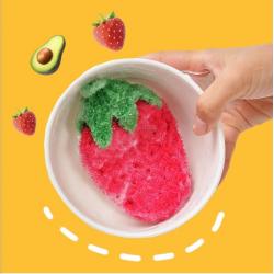 韩国亚克力纤维草莓洗碗巾/洗碗布 好清洗 轻松洗去油污 厚实版